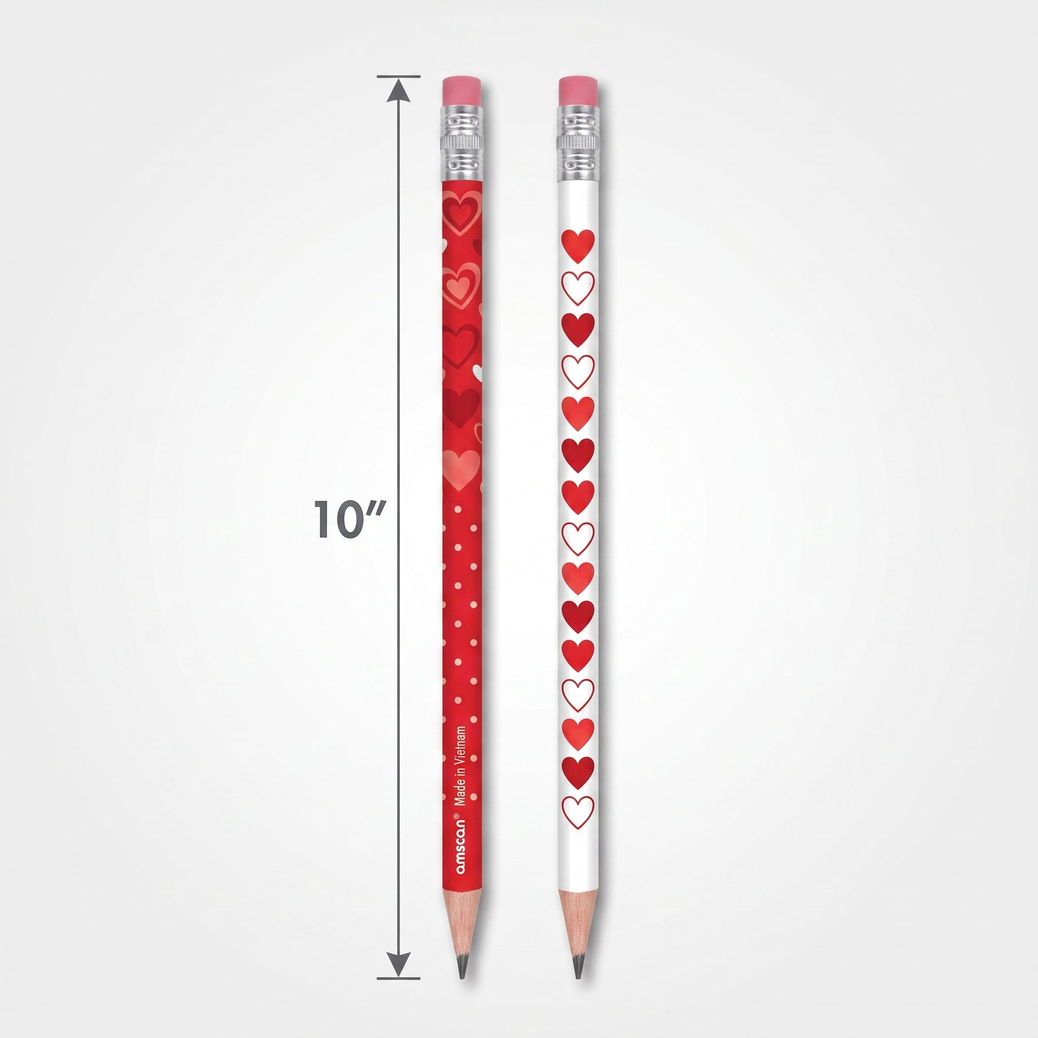 Valentine's Day Heart Pencils - 24 Pack