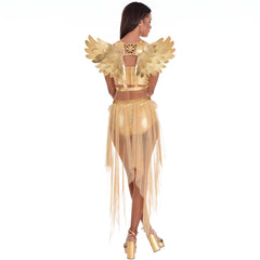 Golden Gilded Glam Wing Harness for Halloween