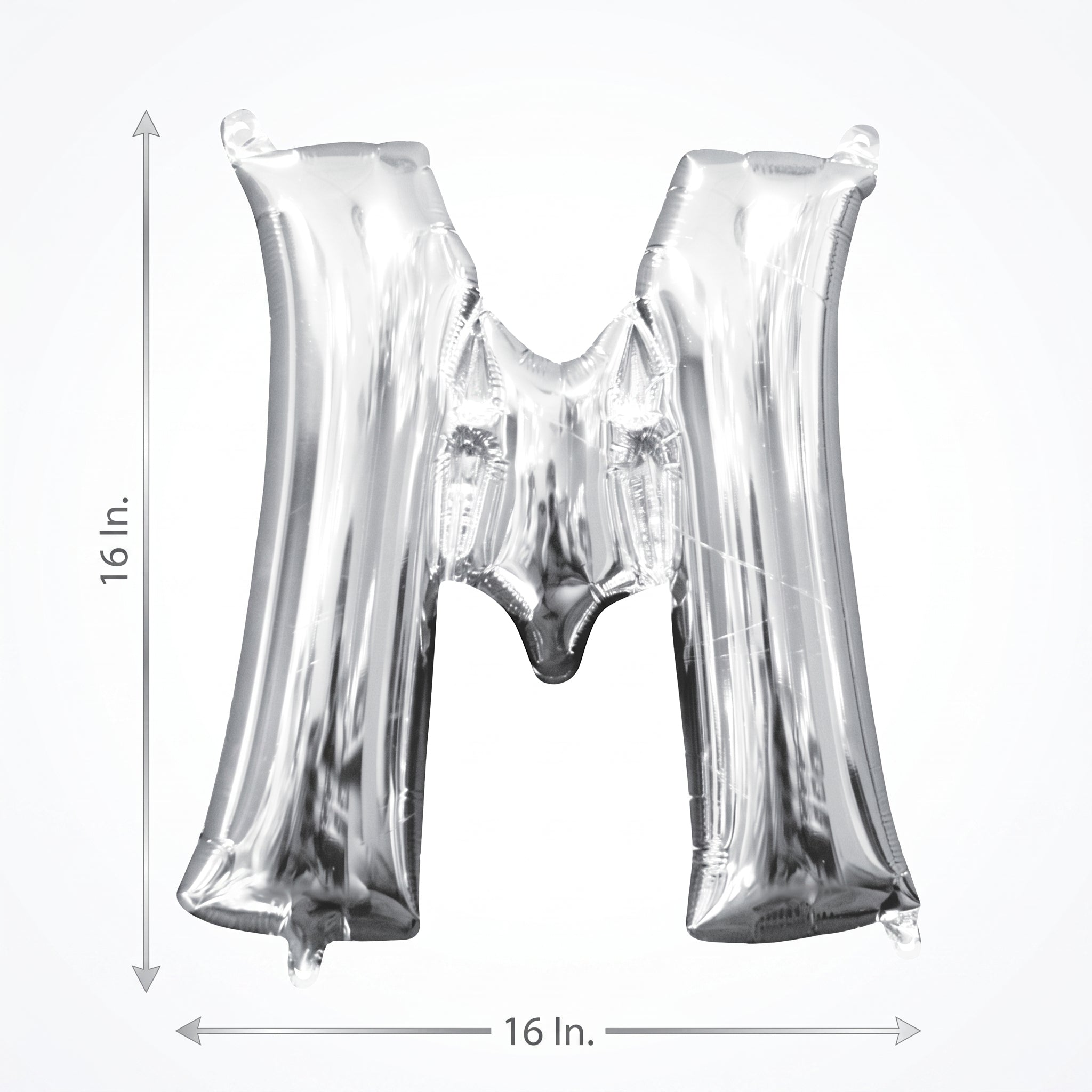 Silver Foil Letter "M" Balloon - Air Filled