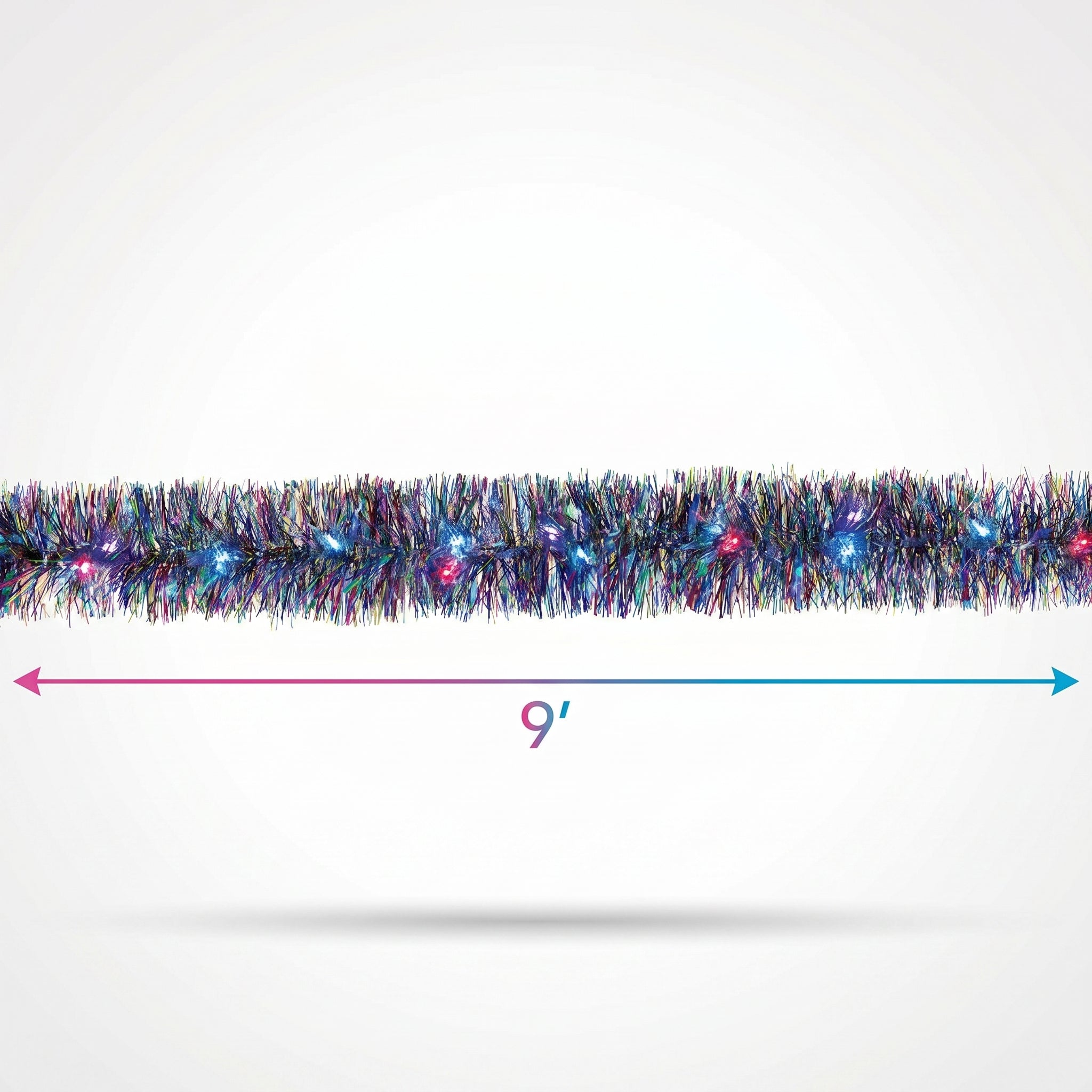Starlight LED Light Up Tinsel Garland, 9-ft, Multicolor for New Year's Eve