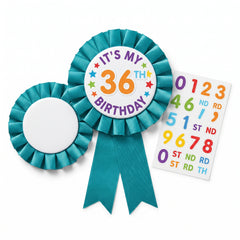 Customizable Birthday Button with Number Stickers
