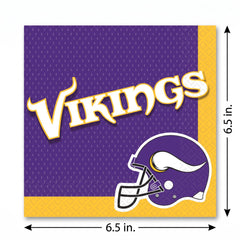 Minnesota Vikings NFL Lunch Napkins - 6.5 In. x 6.5 In.