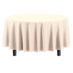 Round Ivory Plastic Table Cover