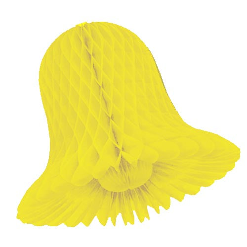 15 In. Yellow Honeycomb Tissue Bell