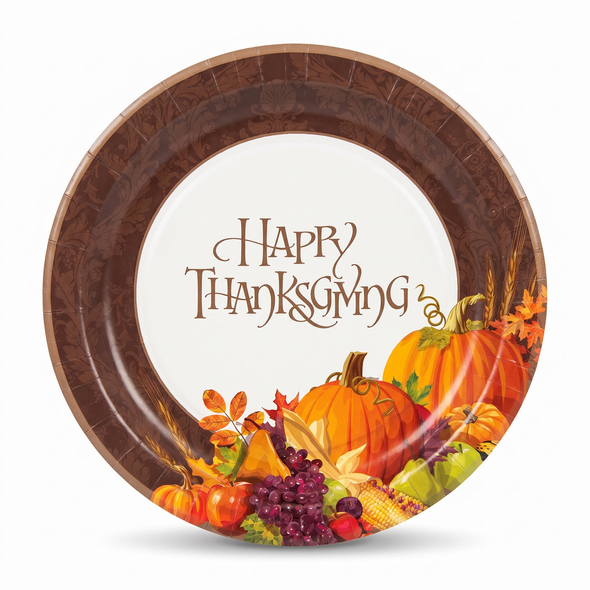 Autumn Harvest Thanksgiving Paper Plates - 6.75"