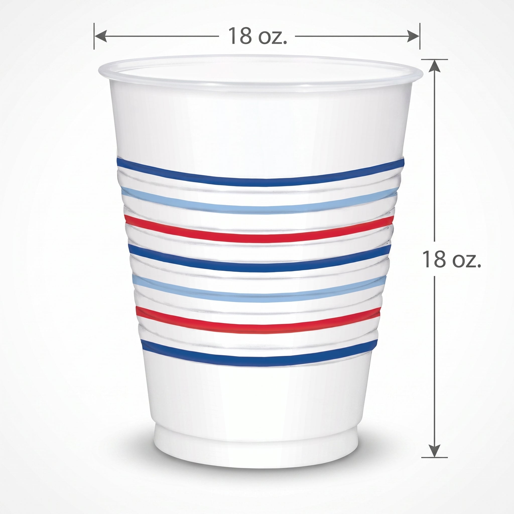 Americana Plaid Patriotic Plastic Cups 18oz, 25ct