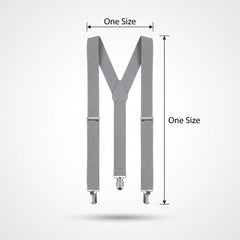 Silver Adjustable Y-Back Suspenders - Versatile Costume Accessory
