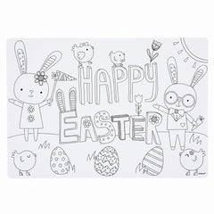 "Happy Easter" Kids Coloring Placemats - 24 Pack