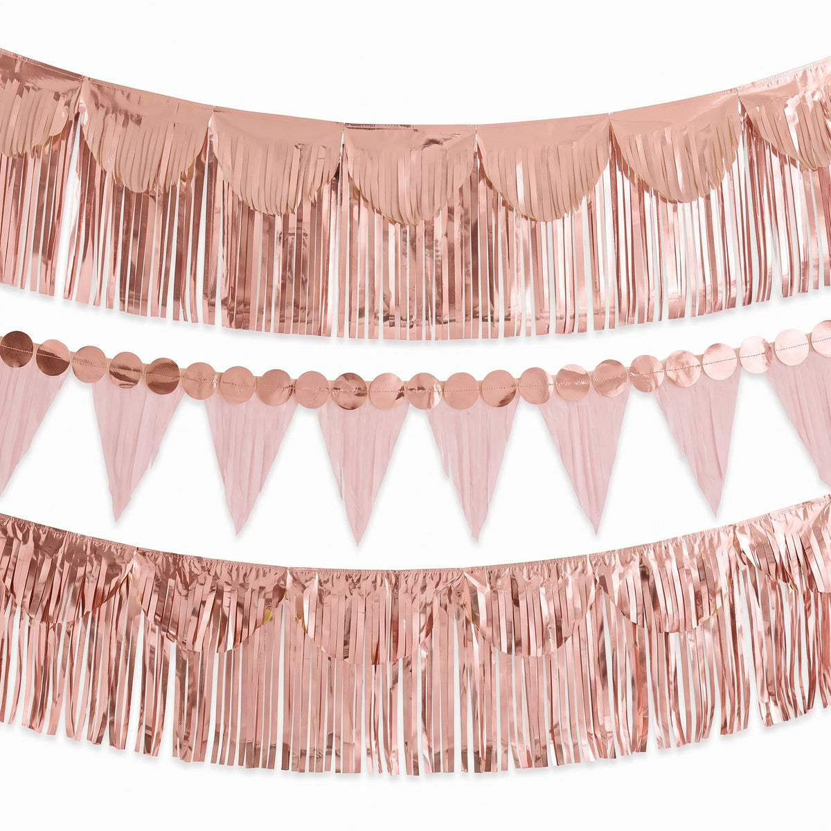 Rose Gold Fringe Banner Kit - Elegant Party Backdrop