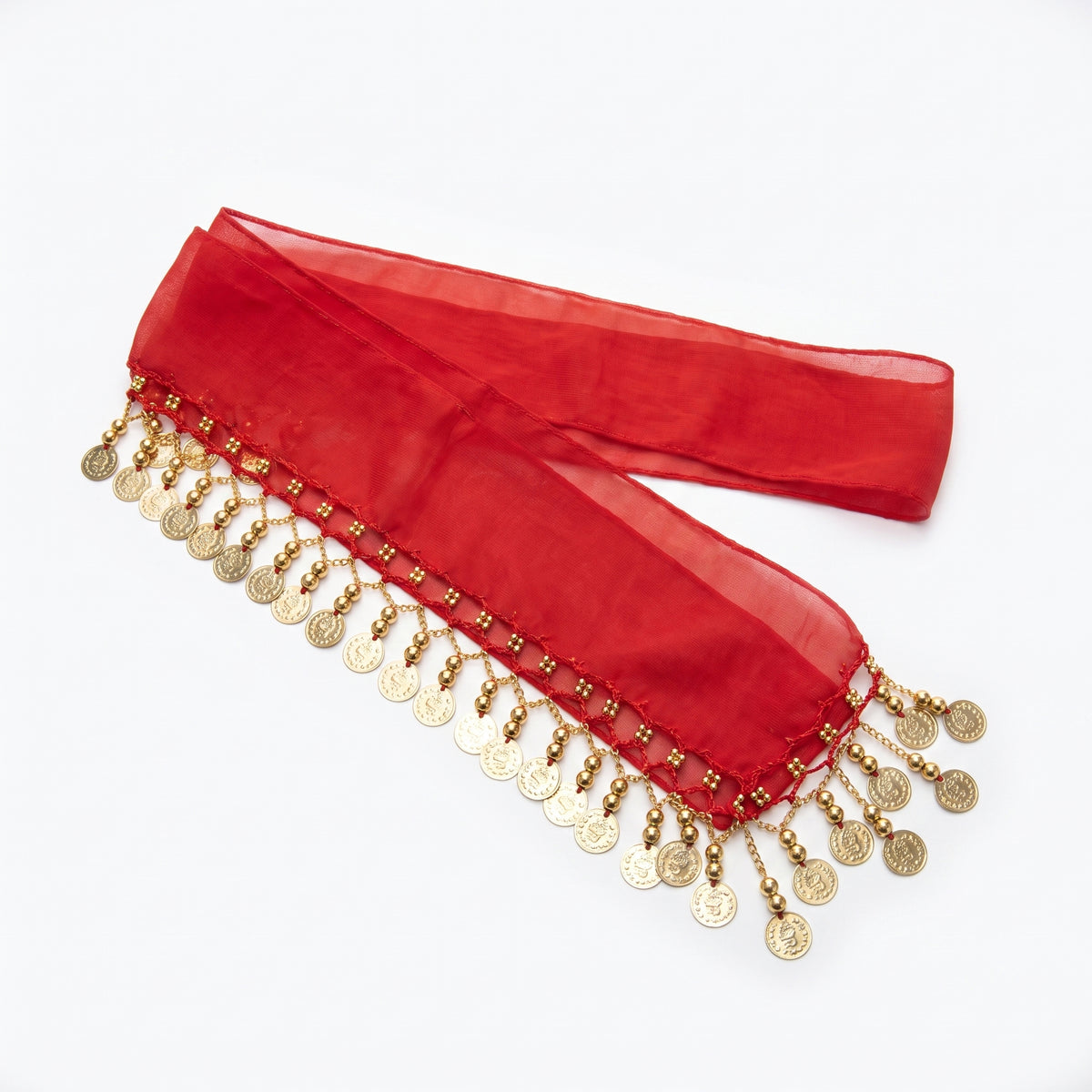 Halloween Red & Gold Coin Sash Costume Accessory