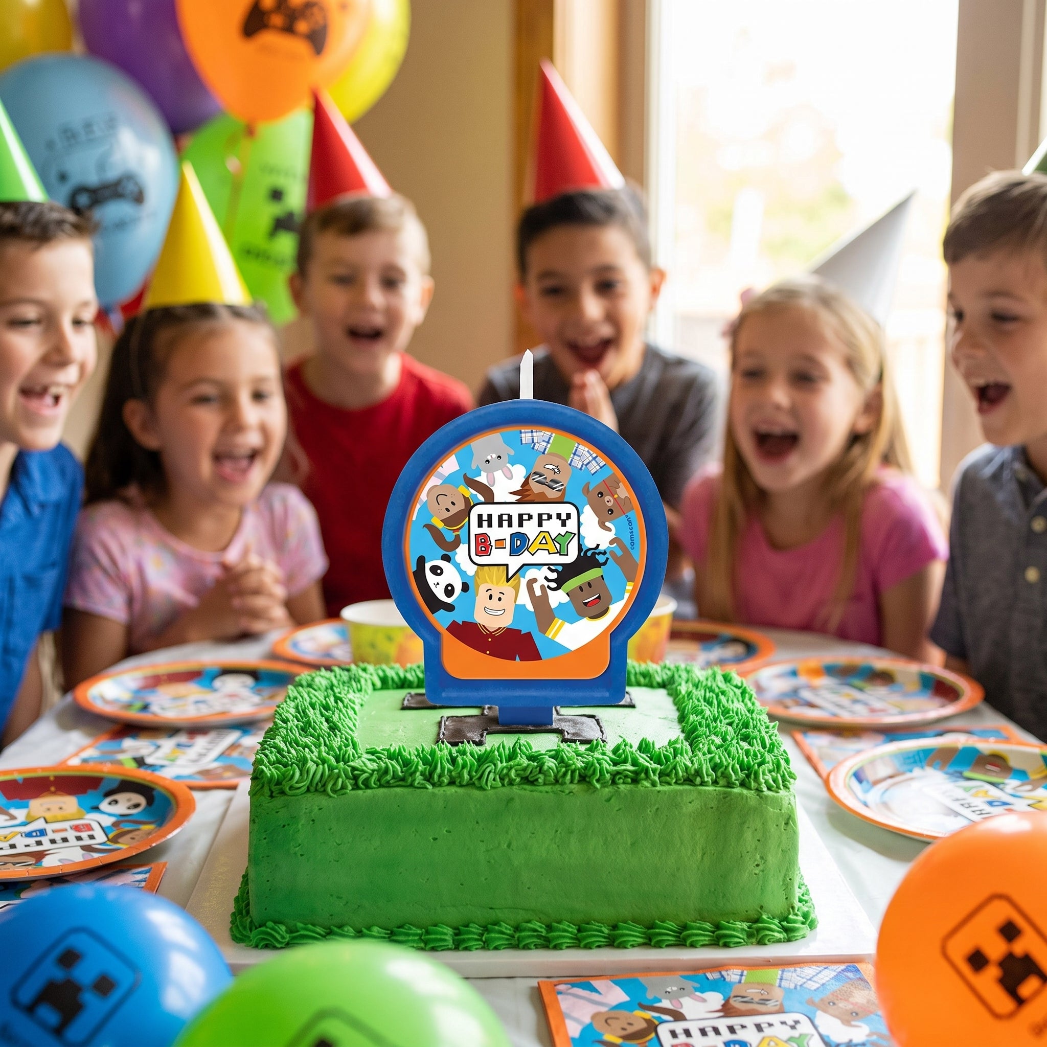 Party Town "Happy B-Day" Gaming Theme Wax Candle