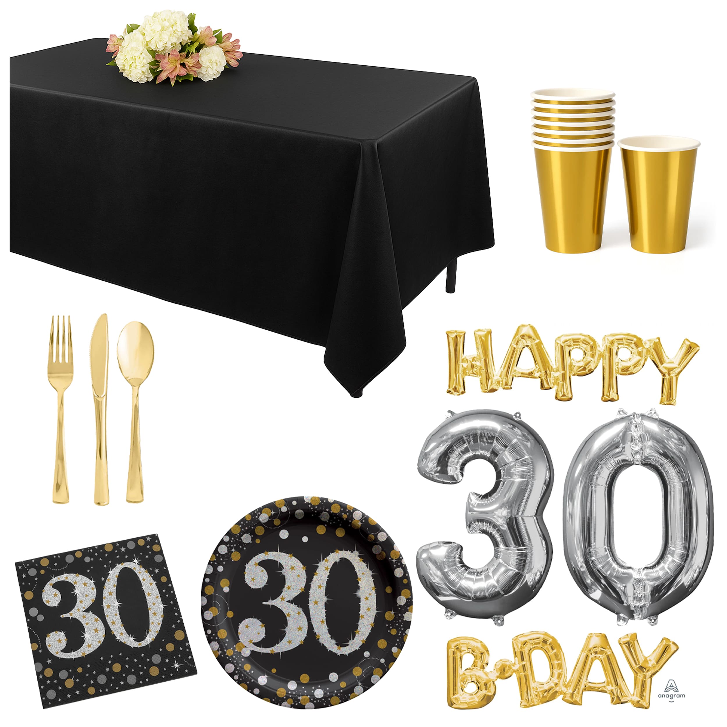 30th Birthday Party Base Kit - For 8 Guests