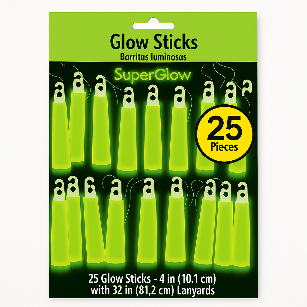 Green Glow Stick Necklaces - 25 Pack