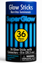 Blue Glow Stick Bracelets - 36 Pack, 8-Inch