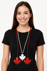 Maple Leaf Bead Necklaces - Canada Day Celebration Pack