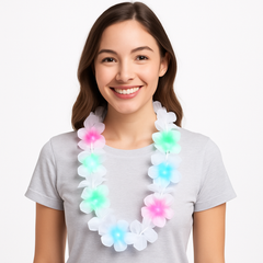 Light-Up Flower Lei Necklace for Summer Parties