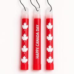 Happy Canada Day Glow Stick Necklaces, Red/White, 3-Pack