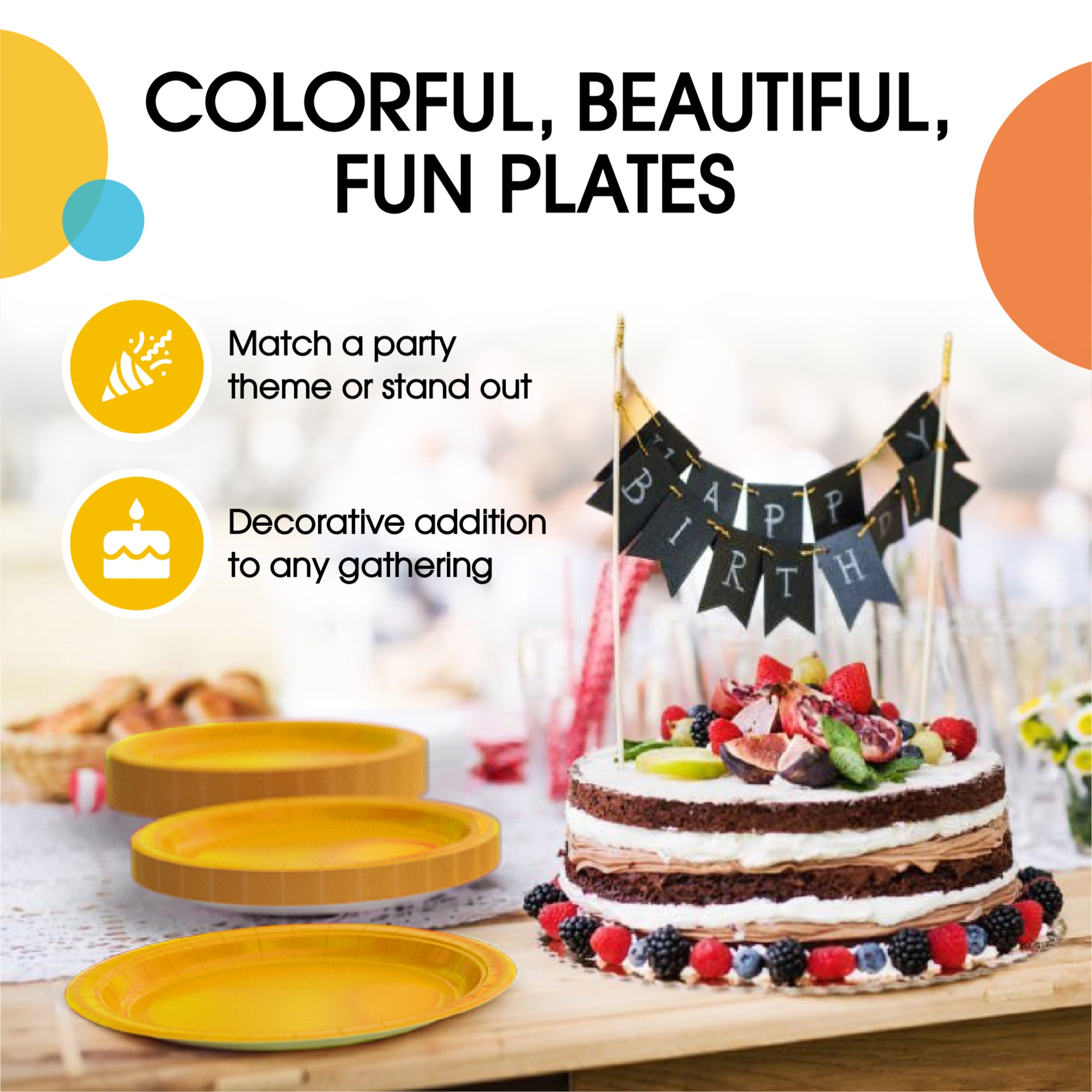 9 in. Yellow Paper Plates | 100 Count