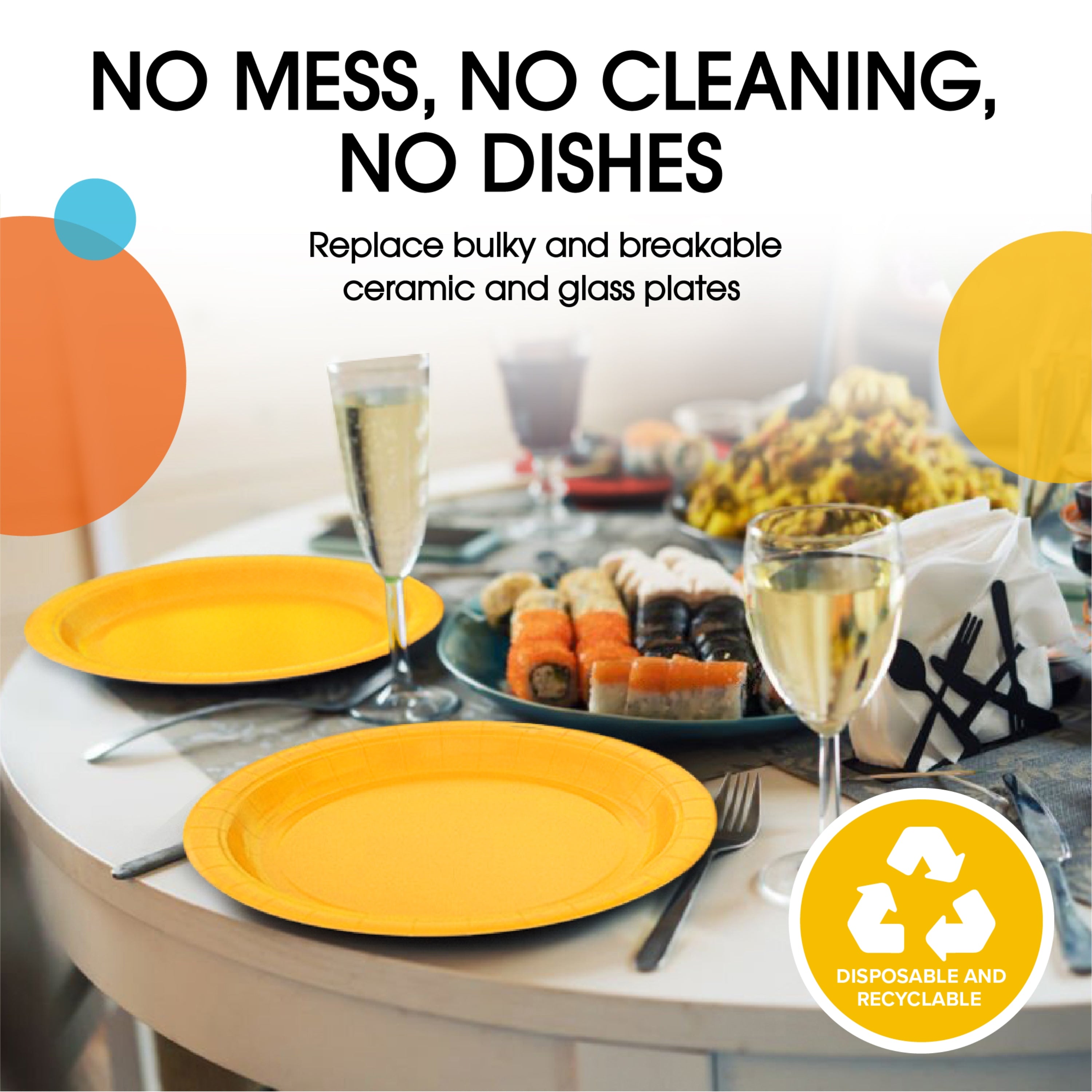 9 in. Yellow Paper Plates | 100 Count