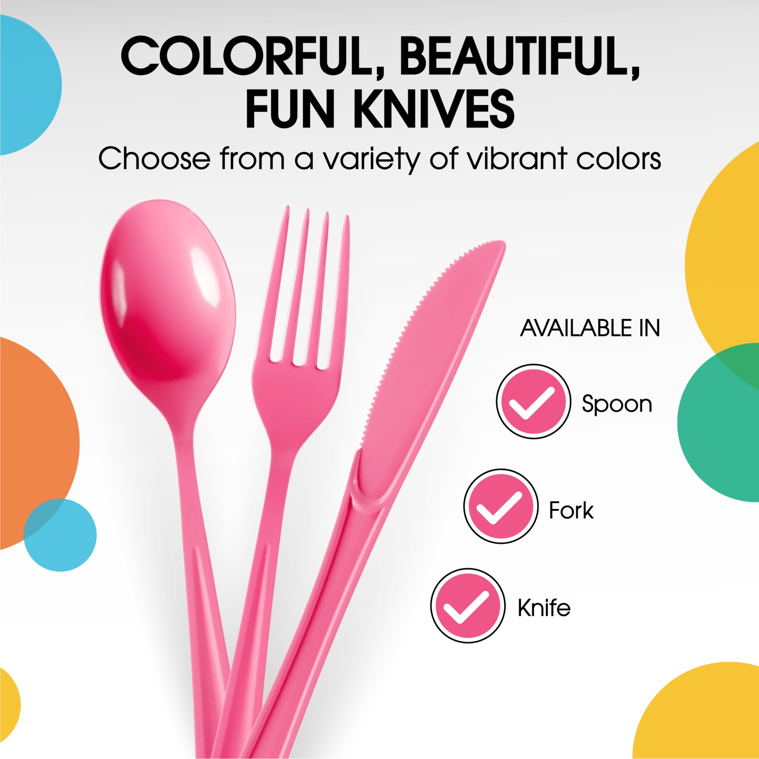 Heavy Duty Cerise Plastic Knives - 50 Ct.