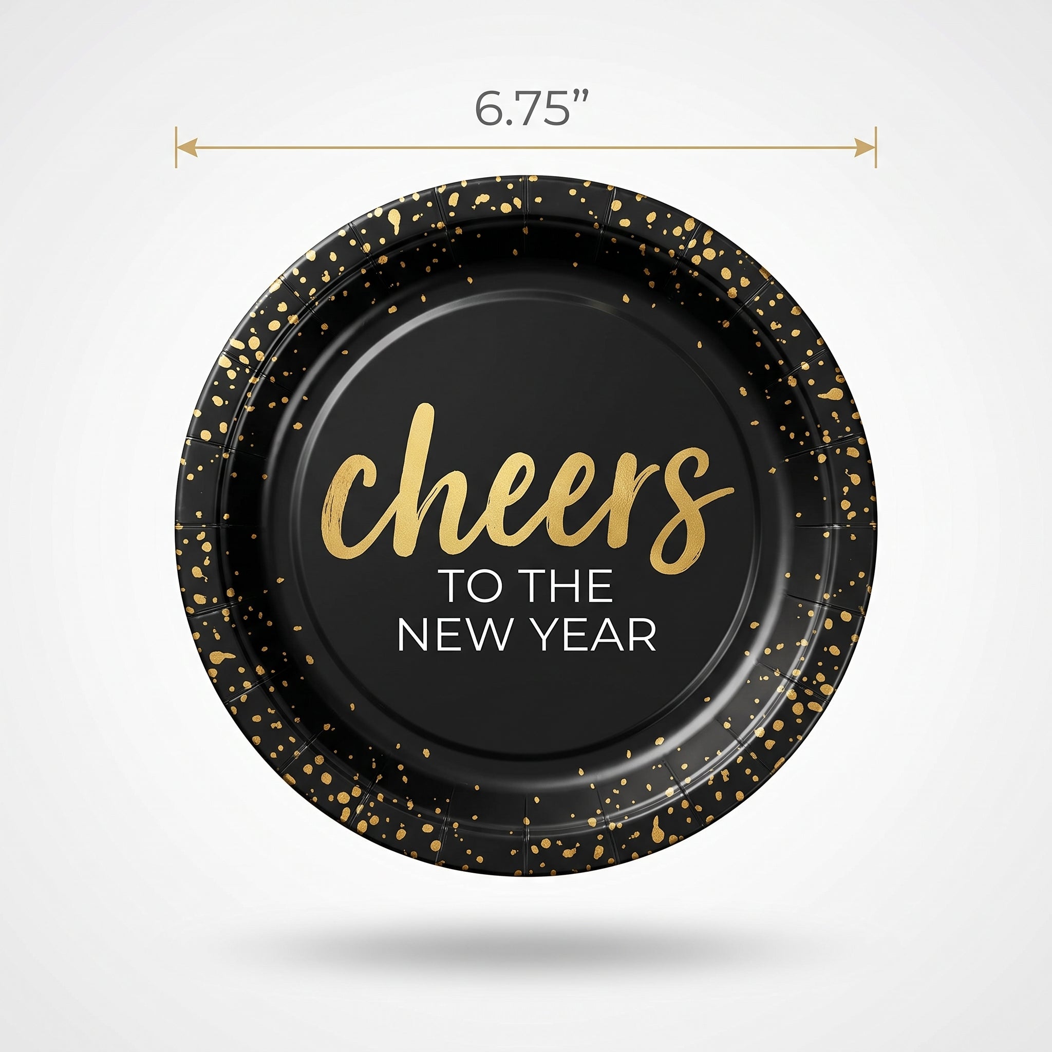 "Cheers To The New Year" 6.75-Inch Round Paper Plates - 20 Pack