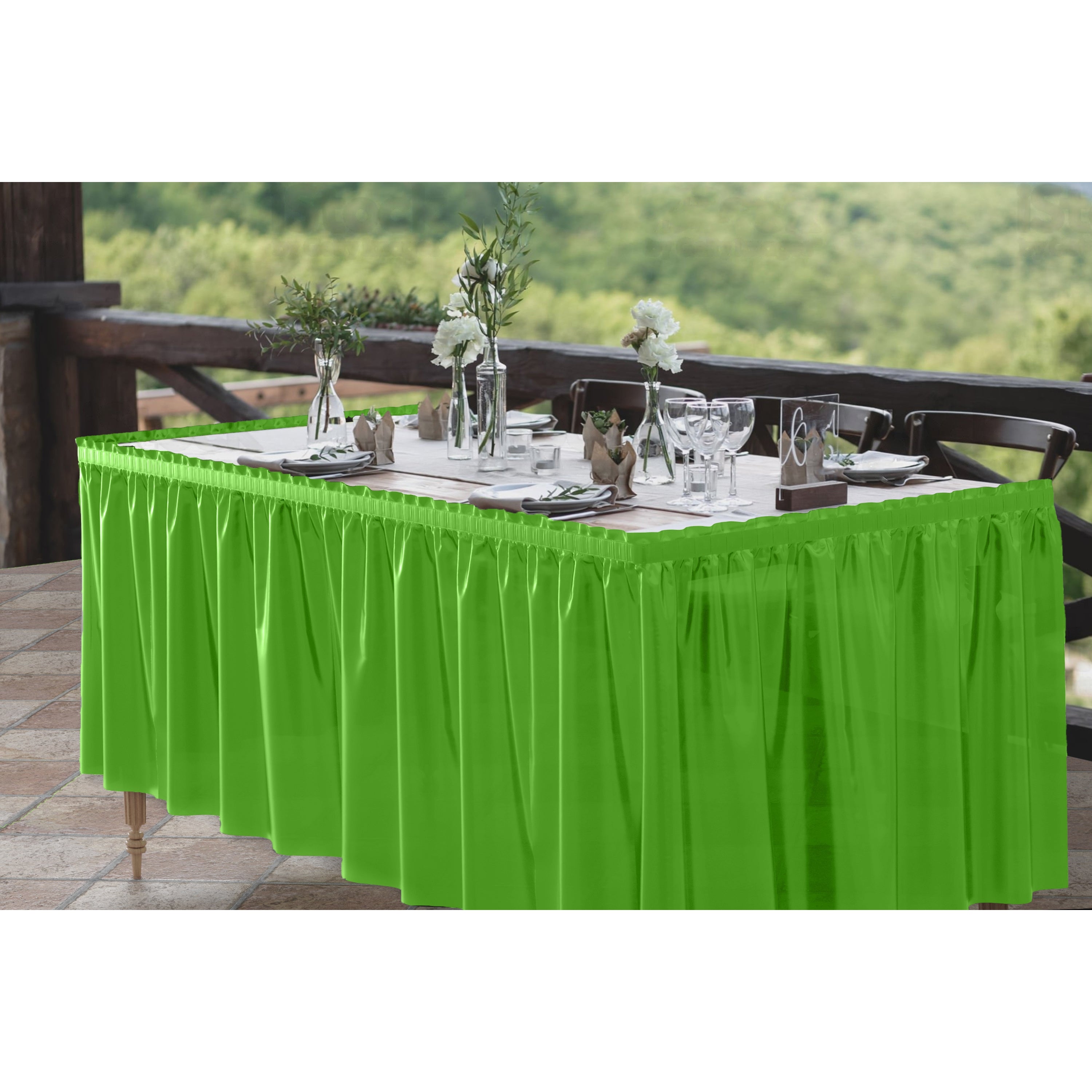 Lime Green Plastic Table Skirt