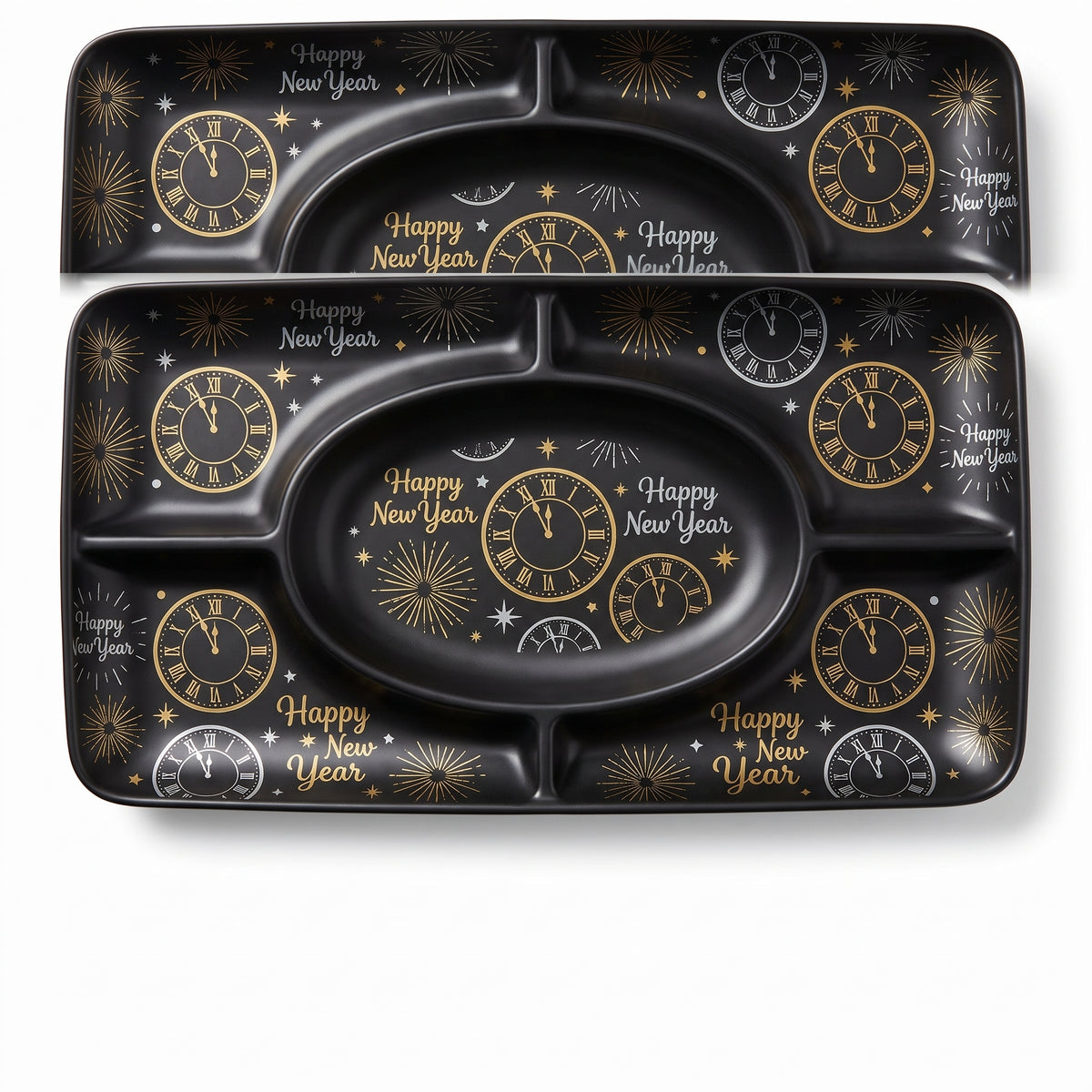 New Year's Eve Black & Gold Sectional Serving Platter