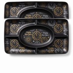 New Year's Eve Black & Gold Sectional Serving Platter