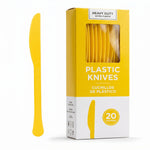 Heavy Duty Yellow Plastic Knives - 7.5 in. - 20 Pack