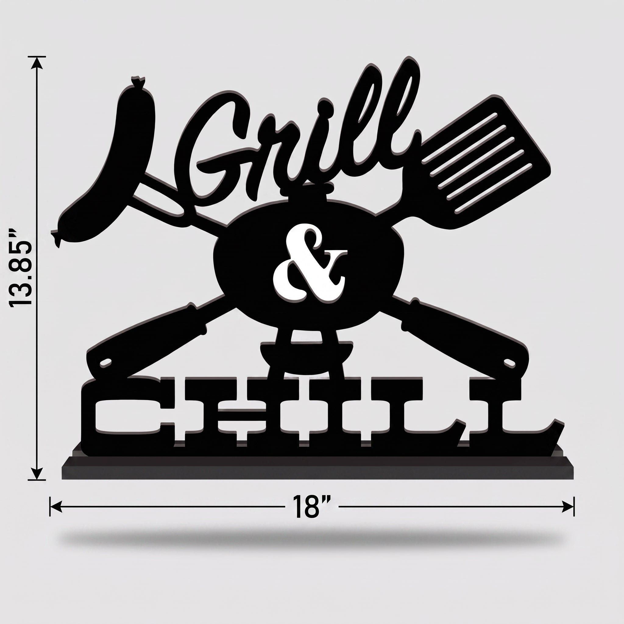 Grill & Chill MDF Tabletop BBQ Sign