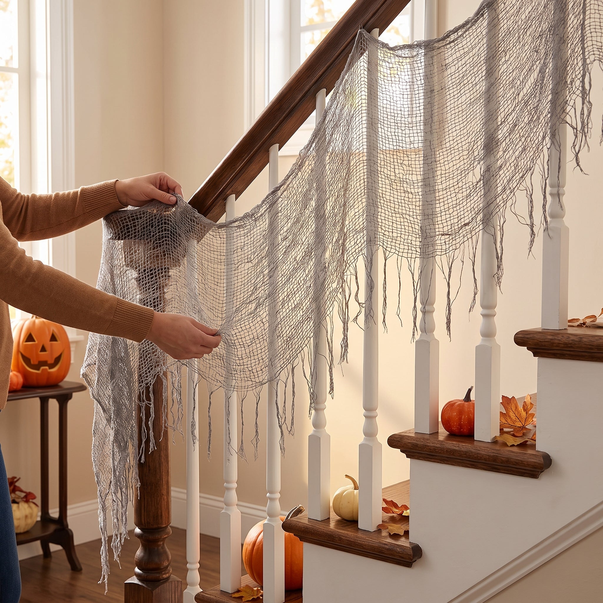 Creepy Gray Tattered Halloween Gauze Cloth Decoration