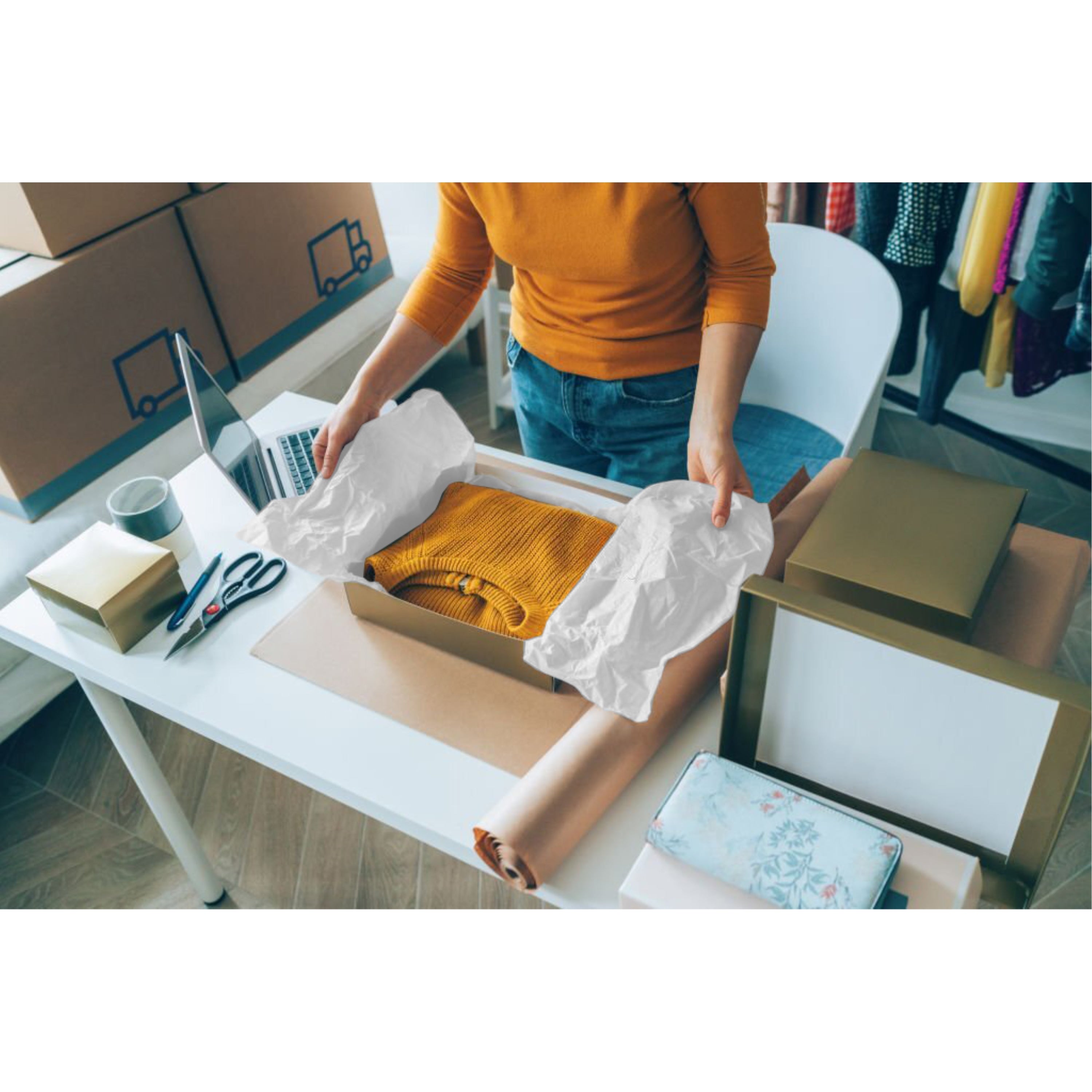 ORANGE TISSUE REAM 15" x 20" - 120 SHEETS