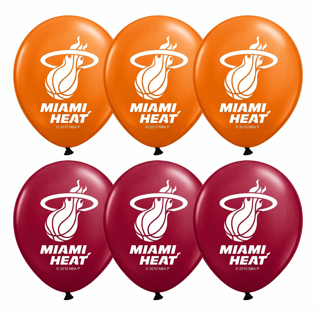 Miami Heat 12-Inch Latex Balloons - 6 Pack