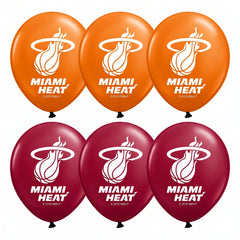 Miami Heat 12-Inch Latex Balloons - 6 Pack