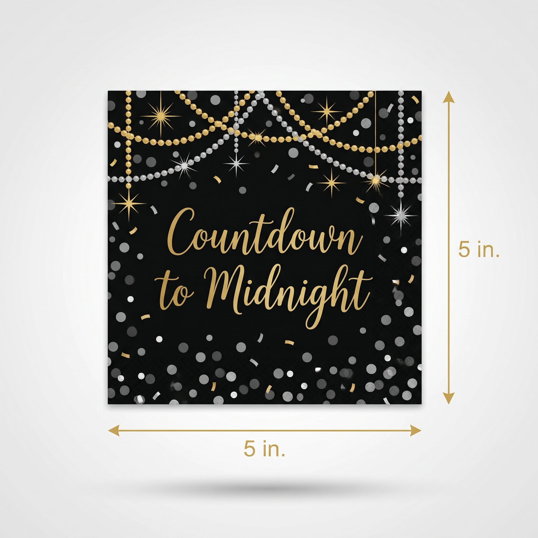 Midnight Hour New Year's Eve Beverage Napkins - 5 In. X 5 In.