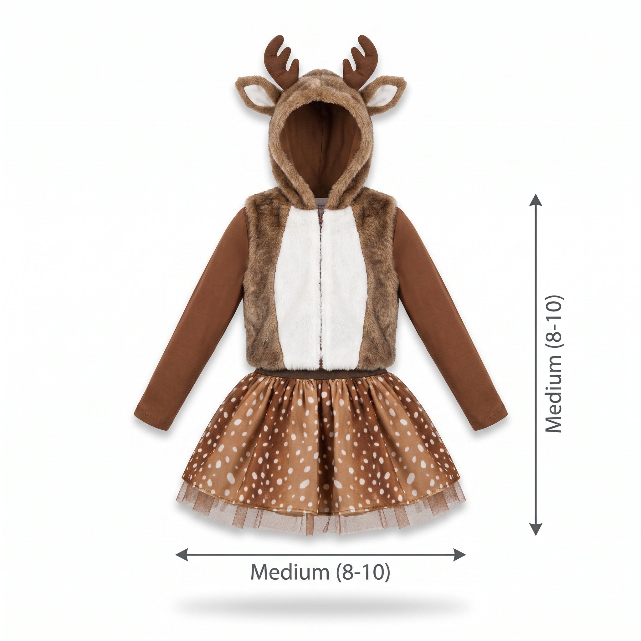 Oh Deer! Girls' Halloween Costume with Hood and Antlers