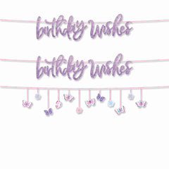 Butterfly Flutter "Birthday Wishes" Double Banner Decoration