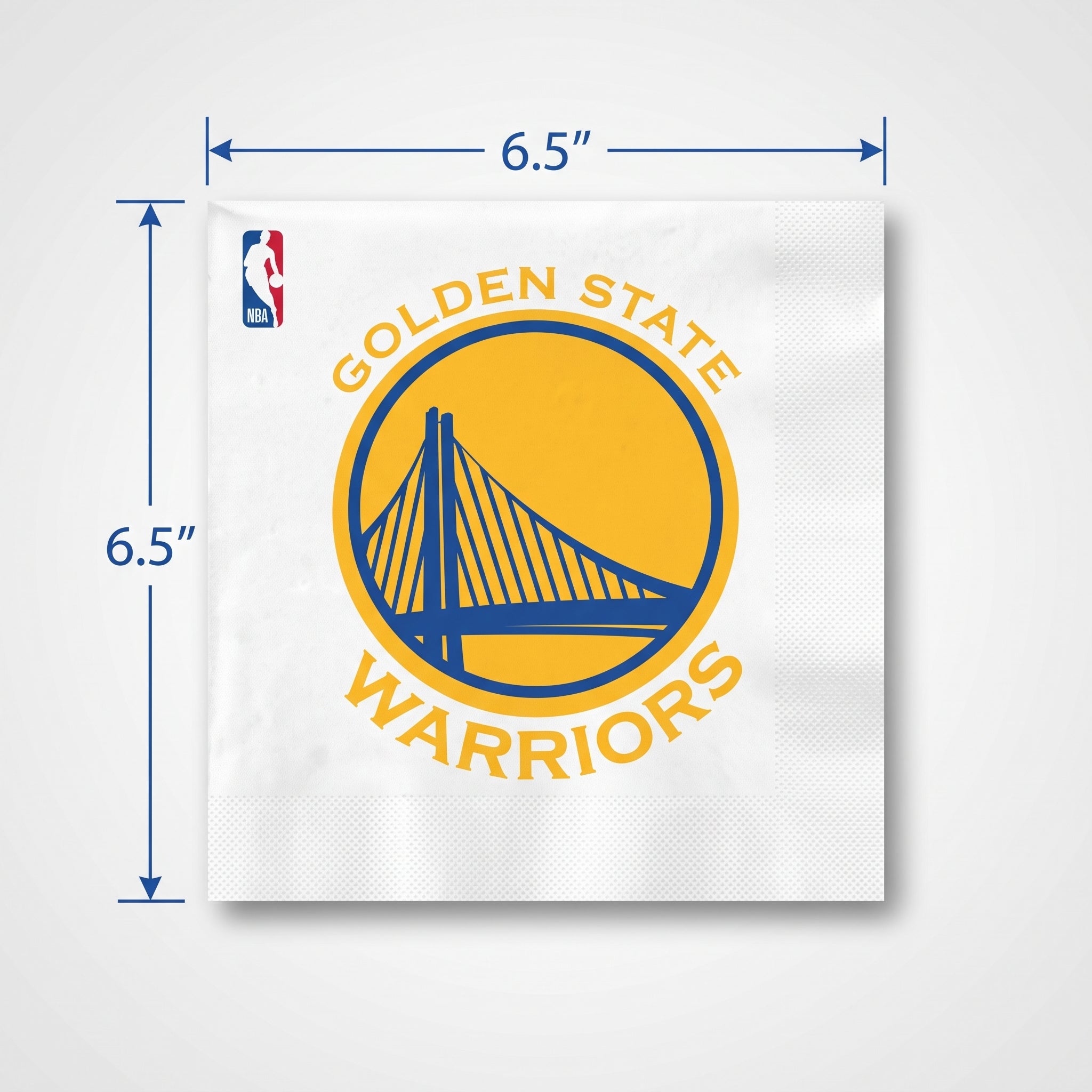 Golden State Warriors Lunch Napkins - 6.5 In. x 6.5 In. - 16 Pack