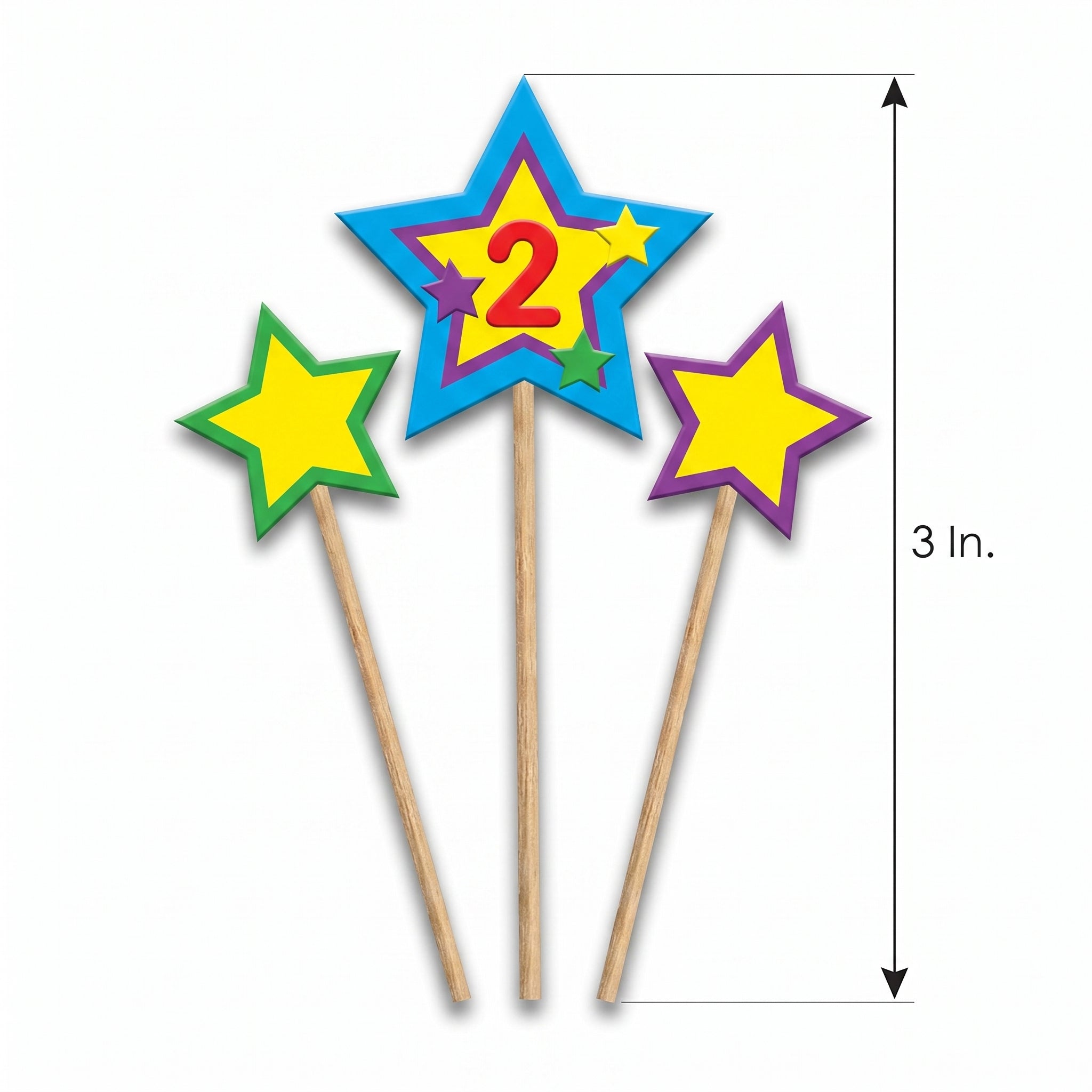 Star Birthday Candle Set with Number 2