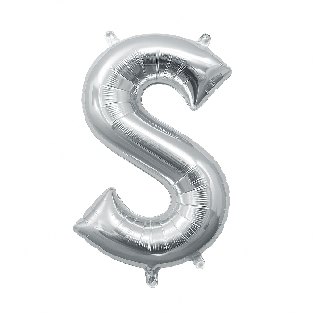 Silver Foil Letter "S" Balloon - Air Filled