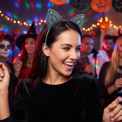 Rhinestone Cat Ears Halloween Headband