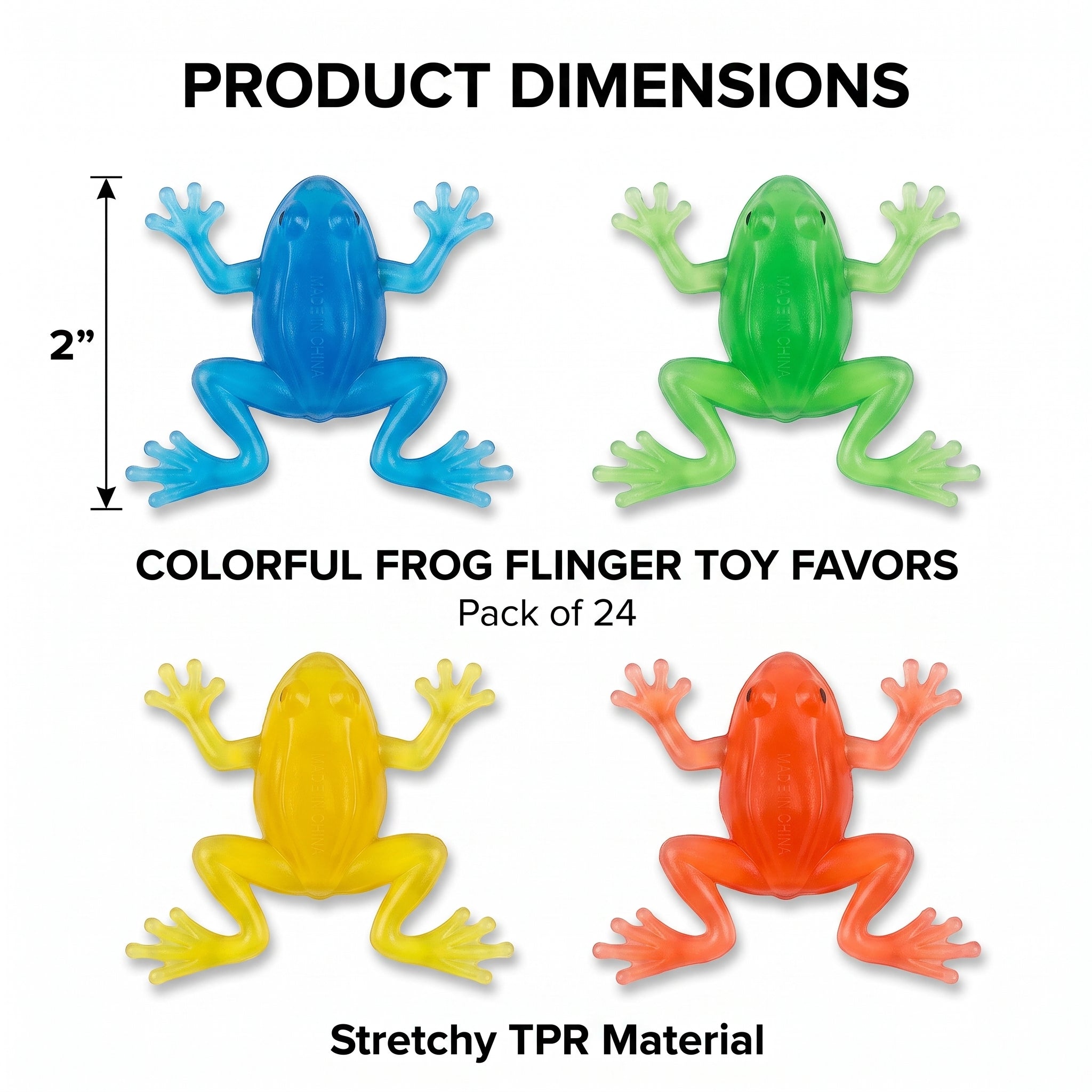 Colorful Frog Flinger Toy Favors - Pack of 24