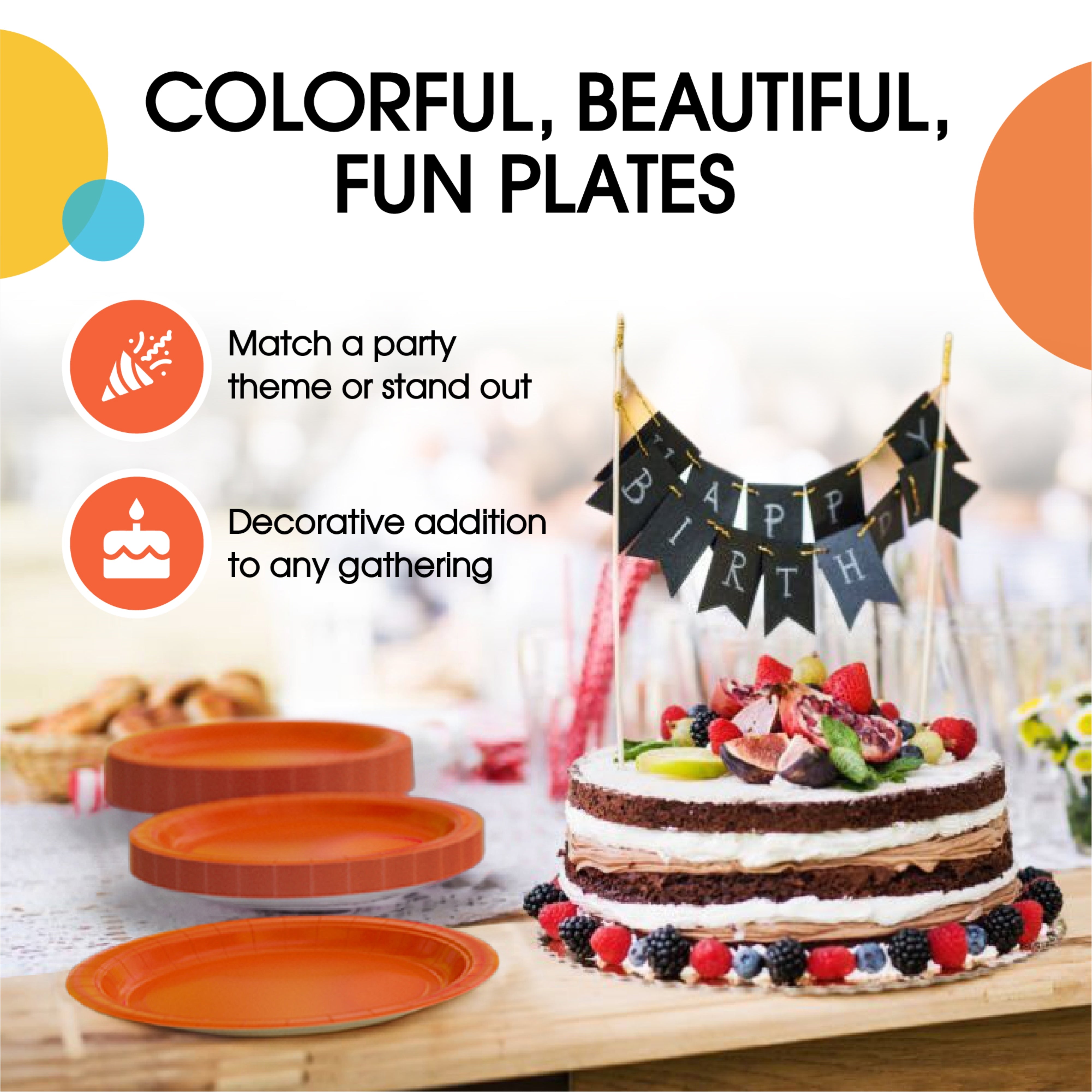 9 & 7 Inch. Orange Paper Plates Combo - 200 Pack (100 of each)