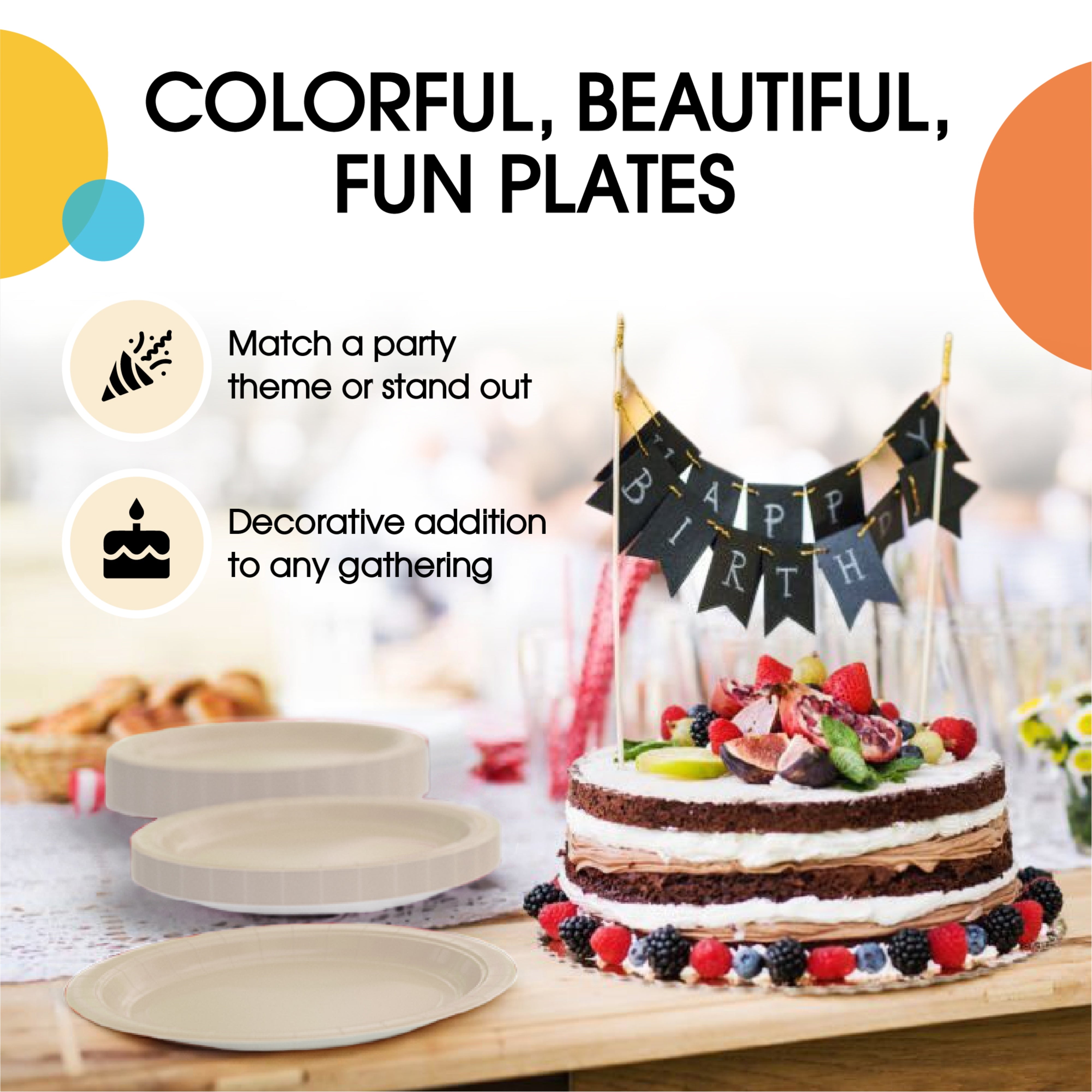 9 & 7 Inch. Ivory Paper Plates Combo - 200 Pack (100 of each)