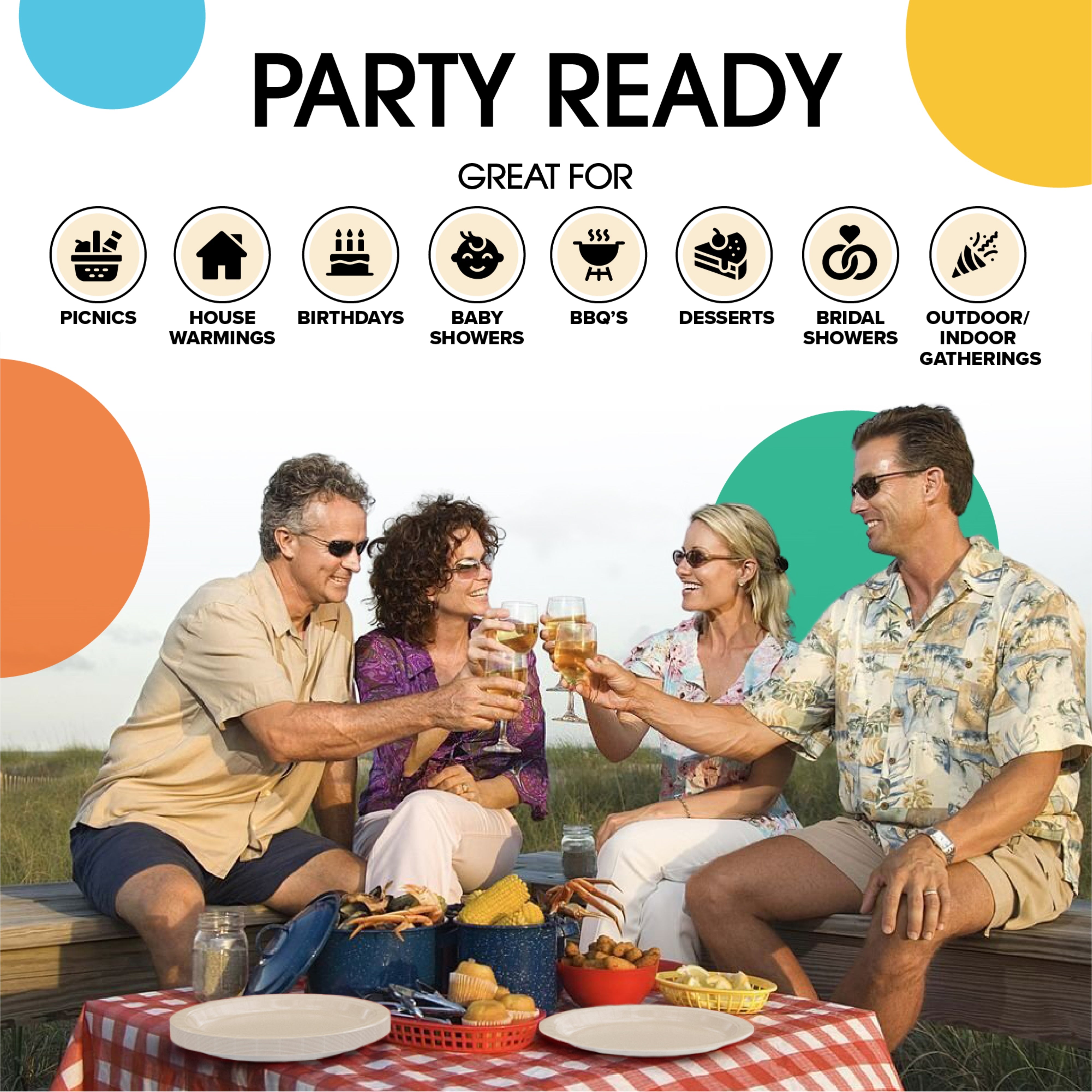 9 & 7 Inch. Ivory Paper Plates Combo - 200 Pack (100 of each)