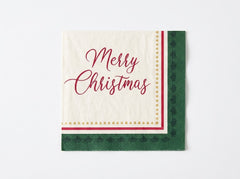 Elegant Evergreen Christmas Beverage Napkins, 40 Count - 5 In. X 5 In.