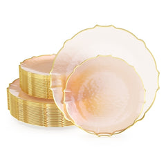 Rosé/Gold Petal Plates - Combo Pack 40/40 (Coral Peach)