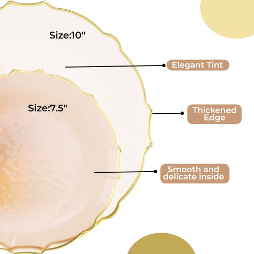 Rosé/Gold Petal Plates - Combo Pack 40/40 (Coral Peach)