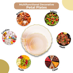 Rosé/Gold Petal Plates - Combo Pack 40/40 (Coral Peach)