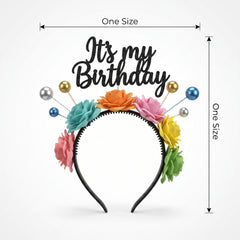 "It's My Birthday" Multicolour Floral Crown Headband